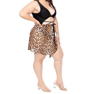 NWT Animal print wrap skirt coverup.